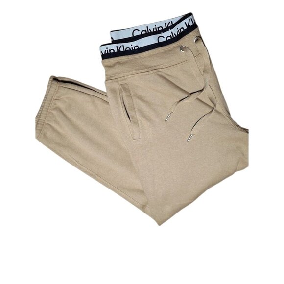 Calvin Klein Women's Performance Fleece Jogger Pants Size XXL Khaki - Picture 1 of 7
